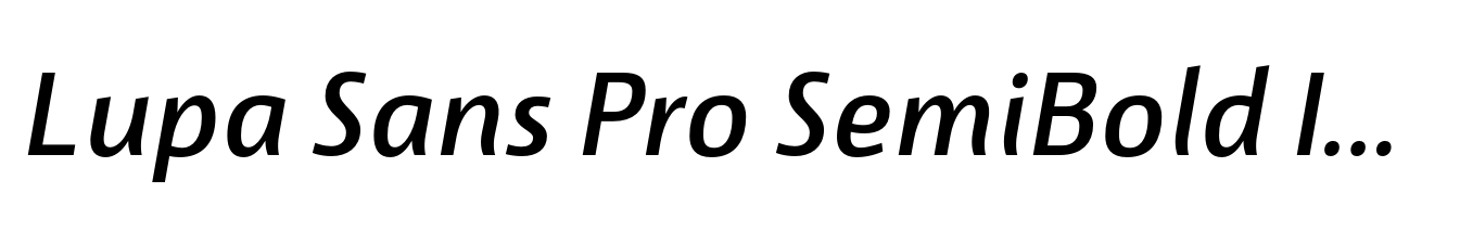 Lupa Sans Pro SemiBold Italic